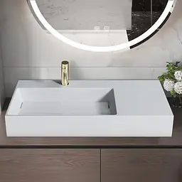 Умивальник Rea Archi 90 white накладний підвісний REA-U4301, Білий - мініатюра 2