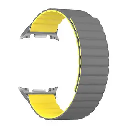 Ремінець ArmorStandart MagLink для Samsung Galaxy Watch 8 / 8 Classic Grey Yellow (silver connector) (ARM89079)