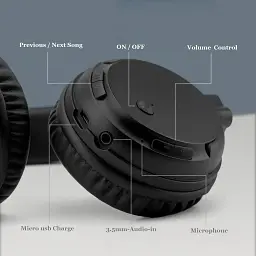Бездротові навушники KST-900BT Bluetooth з FM-радіо глибокі чорні баси для телевізора та ПК - мініатюра 7