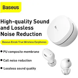 Навушники Bluetooth Baseus Encok True Wireless Earphones WM01 (NGWM01-02) білі - мініатюра 10