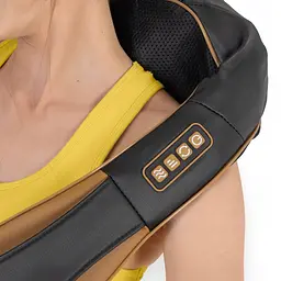 Накидка-масажер 4FIZJO Shiatsu Pro+ для шиї та спини Black/Gold (P-5907739312358) - мініатюра 6