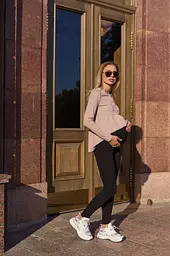 Лонгслів для вагітних і годуючих гольф для майбутніх мам Tallinn XL (48) Lullababe бежевий - мініатюра 5