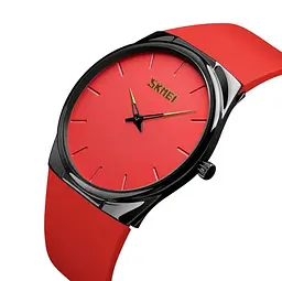 Наручний класичний годинник Skmei 1601S червоний