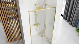 Душові двері Rea Rapid Fold 90 gold REA-K4129, універсальні, прозорий, золотий - мініатюра 2