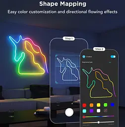 Стрічка світлодіодна розумна Govee H61D3 Neon Rope Light 2, 3м, RGBIC, WI-FI/Bluetooth, білий - мініатюра 9