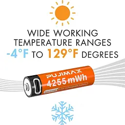 Акумулятори пальчикові AA з входом USB Type-C 4255mWh 1.5V акумуляторні батареї з роз'ємом для заряджання Pujimax 2шт з кабелем - мініатюра 6