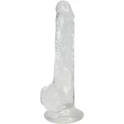Прозорий фалоімітатор Alive Jelly Dildo Lusty, ТПЕ, присоска, діаметр 3,2 см, довжина 18 см