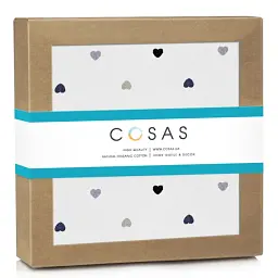 Багаторазова непромокаюча пелюшка Cosas Grey Hearts 100х120 см біло-сіра (Diaper_LoveGreyBlack_100x120) - мініатюра 2