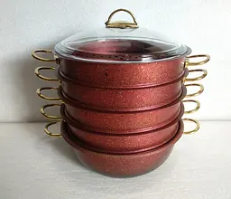 Мантоварка-пароварка з антипригарним покриттям O.M.S. Collection 6091 C-28 см 5,8 л Red - мініатюра 4