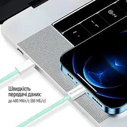Дата кабель USB-C to Lightning 1.0m 27W green ColorWay (CW-CBPDCL061-G) - мініатюра 12