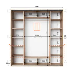 Шафа-купе Idea серія 4 220 x 60 x 240 см Дуб сонома - мініатюра 2