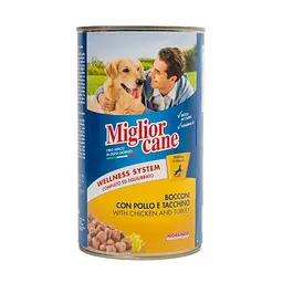 Корм вологий Migliorcane для собак з куркою та індичкою 1,250 кг