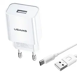 Зарядний набір Usams T21 (блок T18 + Uturn Micro cable) білий
