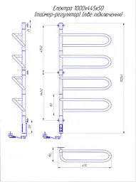Електрична рушникосушка Mario Електра-І 1000x445/150 TR таймер-регулятор л/п 2.3.1005.11.P - мініатюра 3