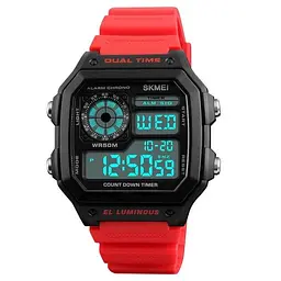 Наручний годинник чоловічий Skmei 1299 Red, 1299RD (12337) - мініатюра 2