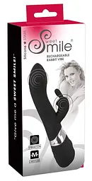 Вібратор-кролик Sweet Smile Rechargeable Blacky 21 см чорний - мініатюра 8