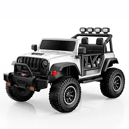 Електромобіль джип 24V7Ah 2x45W 2.4G пульт EVA MP3 Bluetooth шкіра білий (M 6065EBLR-1)