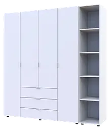 Комплект Doros Гелар з Етажеркою Білий 4 ДСП 193.2х49.5х203.4 (42005038)