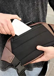 Сумка через плече бананка Sambag Flex шоколад 30 × 17 × 10 см (85351020m) - мініатюра 4