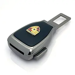 Заглушка перехідник ременя безпеки з логотипом Porsche Темний хром 1 шт - мініатюра 5