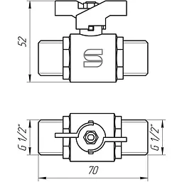Кран кульовий прямий Selba 1/2″ ЗЗ КБ SL1503 - мініатюра 3