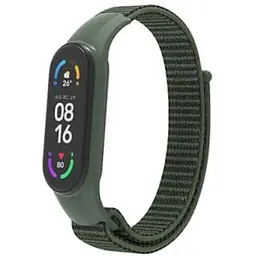 Ремінець Nylon Mi Band 3/4/5/6/7 Темно-зелений (03)