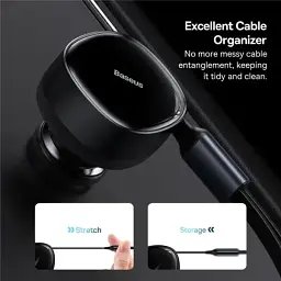 Автомобільний зарядний пристрій Baseus Enjoyment Retractable 2-in-1 Car Charger Type-C+Type-C 33W C00035500111-00 Black - мініатюра 2