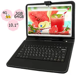 Планшет-телефон Hoozo S 364 LTE Pink 3GB/64GB IPS 10.1'' + Чохол-клавіатура - мініатюра 2