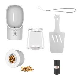 Пляшка-поїлка для собак і кішок з пакетами та лопаткою, 2 відділення 255 мл + 200 мл Semi 28x7,5x7,5 см fit0014725 - мініатюра 4