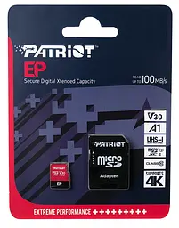Карта пам`ятi MicroSDXC 1TB UHS-I/U3 Class 10 Patriot EP A1 R90/W80MB/s + SD-adapter (PEF1TBEP31MCX) - мініатюра 3