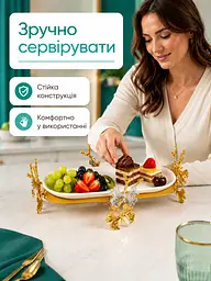 Сервірувальна керамічна підставка-таця 35×16 см для десертів і закусок (262762868) - мініатюра 4