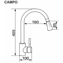 Змішувач GRANADO Campo LUX inox (gz0507L) - мініатюра 6
