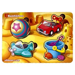 Дерев'яний пазл-вкладиш Іграшки-1 Ubumblebees (ПСФ116) PSF116 фон із підказкою