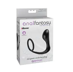 Ерекційне кільце з анальною пробкою Pipedream Ass-Gasm Cockring Plug, 10 cm (чорний) - мініатюра 2