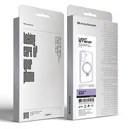 Чехол для Samsung Galaxy S24 5G (SM-S921), Unit Stand, фиолетовый, MagSafe, противоударный защитный чехол-панель с подставкой, поддержкой магнитных держателей и беспроводной зарядки, защита всего корпуса, силикон + поликарбонат, ArmorStandart (ARM74906) - мініатюра 2