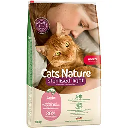 Сухий корм Mera Cats Nature Sterilised Light Salmon (Lachs) з лососем для стерилізованих та кастрованих котів 10 кг