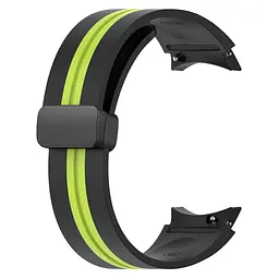 Ремінець для Samsung Galaxy Watch 4 Classic 42mm - чорно-зелений ширина кріплення 20мм силікон Watchbands Cls-line-black (W35-7WB62202667) - мініатюра 3
