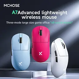 Ігрова бездротова мишка Mchose A7 Ultra / Три режими підключення / PixArt PAW3950 / 42000DPI / Pink - мініатюра 3