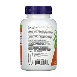Вітамінно-мінеральний комплекс Now Foods Горянка (епімедіум), 750 мг, Horny Goat Weed Extract, 90 таблеток (NOW-04758) - мініатюра 2