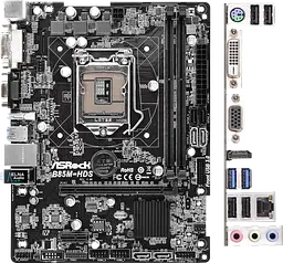 Материнська плата ASRock B85M-HDS LGA 1150 (B85M-HDS) Б/В - мініатюра 3