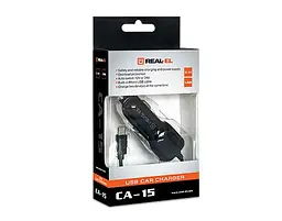 Автомобільний зарядний пристрій REAL-EL CA-15 (2USB, 2.1A) Black + кабель microUSB (EL123160009) - мініатюра 5