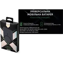 Батарея універсальна Vinga 5000 мА·год 20 Вт/15 Вт Wireless (VPBB520WL) - мініатюра 8