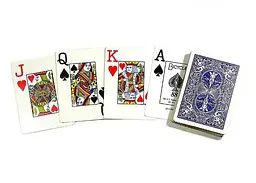 Карти гральні United States Playing Card Company Bicycle Prestige Rider Back 100% Plastic Jumbo Index (red blue) (44100) - мініатюра 2