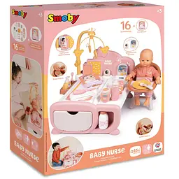 Ігровий центр Smoby Toys Бебi Ньорс. Дитяча кімната зі звуковим ефектами та аксесуарами терракотова пудра (7600220393) - мініатюра 3