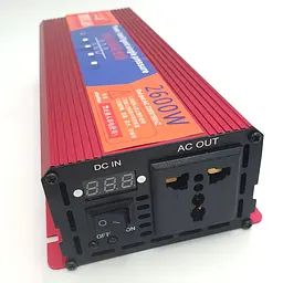 Автоінвертор 12 V-220 V перетворювач напруги з чистою синусоїдою для котла, насоса та холодильника 2600 W Eryuan 12 V-220 V 2600 Вт - мініатюра 2
