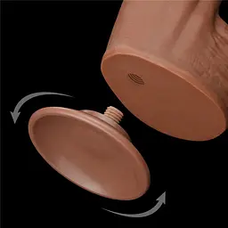 Фалоімітатор LoveToy Sliding-Skin Dual Layer Dong King Sized 31 см коричневий - мініатюра 8