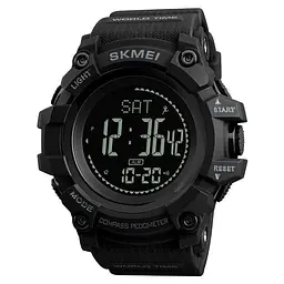 Cпортивний годинник Skmei 1356 Compass з компасом тактичні удароміцні (Чорний)