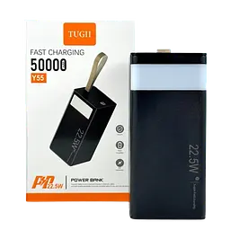 Павербанк 50000мА·ч Power Bank 2USB Type-C PD зі швидкою зарядкою до 22.5W та ліхтариком портативний зарядний пристрій акумулятор WUW TUGII Y55 - мініатюра 3