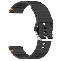 Силіконовий ремінець Wavy для Smart Watch 22mm Black - мініатюра 2