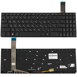 Клавіатура для ноутбука ASUS (X570 series) ukr чорний без фрейма підсвічування клавіш